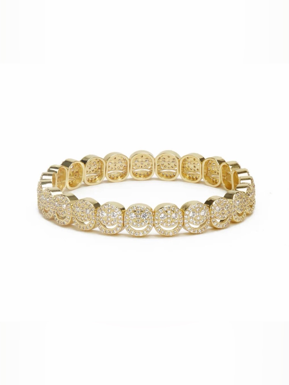 Gold Pavé Circle Stretch Bracelet - Women